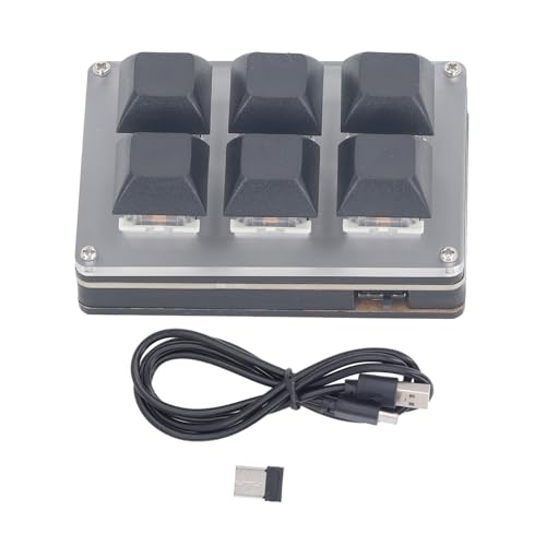 Fafeicy Anpassbare Kabellose Mechanische Tastatur mit 6 Tasten, USB BT 2,4 G Typ C, Tastenanpassung für Verbesserte Arbeitseffizienz von Fafeicy