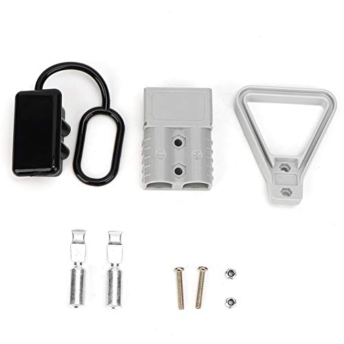 Fafeicy Batterieanschluss 120A Anderson Stecker DC 600V, Versilbertes Kupfer + Flammschutz Nylon, 4 AWG, Crimp, Grau von Fafeicy