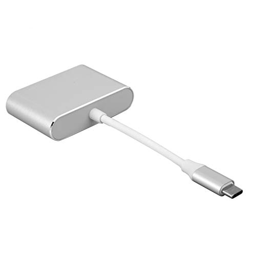 Fafeicy Typ-C zu Typ-C Hub SD-Kartenleser Verbindenadapter USB-Zubehör -Hub für Office Work Study Home (Silver) von Fafeicy