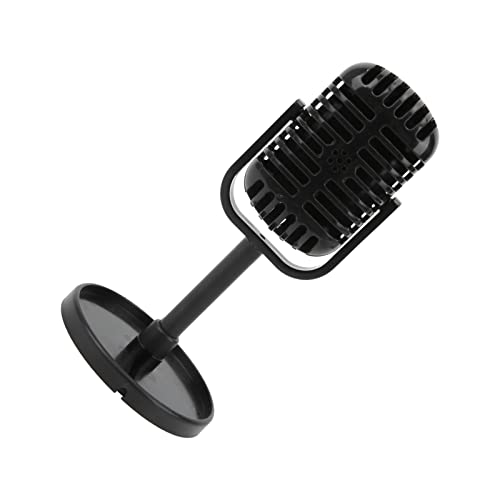 Gefälschter Mikrofon, Langlebiger Kunststoffkreatives Propon -Mikrofon für Fotografie -Requisiten für für Männer Frauen für Geschenke Dekoration (Black) von Fafeicy