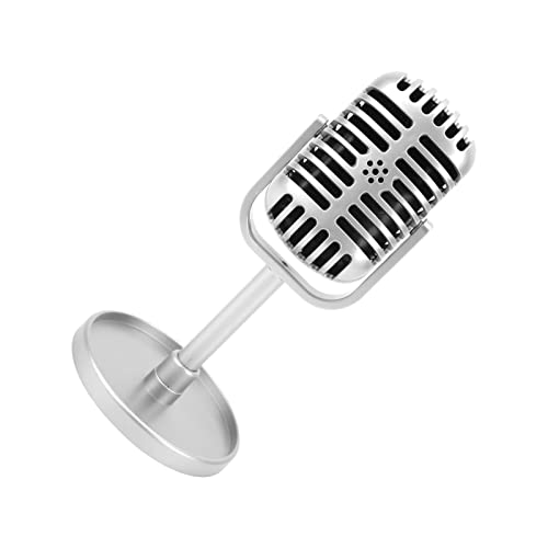 Gefälschter Mikrofon, Langlebiger Kunststoffkreatives Propon -Mikrofon für Fotografie -Requisiten für für Männer Frauen für Geschenke Dekoration (Silver) von Fafeicy