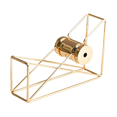Metal Hollow Adhäsive Klebebandspender Stilvoller Rosegold -Desktop für Schulbürovorräte (GOLD) von Fafeicy