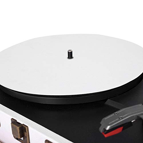 Plattenmatte mit Plattentable, Woll -Rekord -Plattentable Matte, Slipmate für Antivibration Kissenkissen für Plattenspieler Pad Accessoire ToyFigure (White) von Fafeicy