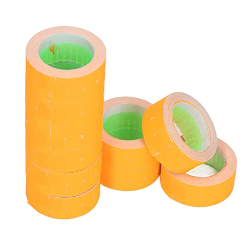 Preisschild -Etikett -Papier -Tag -Papier 15000pcs, 21x12mm, Doppelte Rote Linie, Glatterer Druck, Schnelles Trocknen mit 3 Röhren 10 Rollen 500 Blätter für M5500 MX5500 (ORANGE) von Fafeicy
