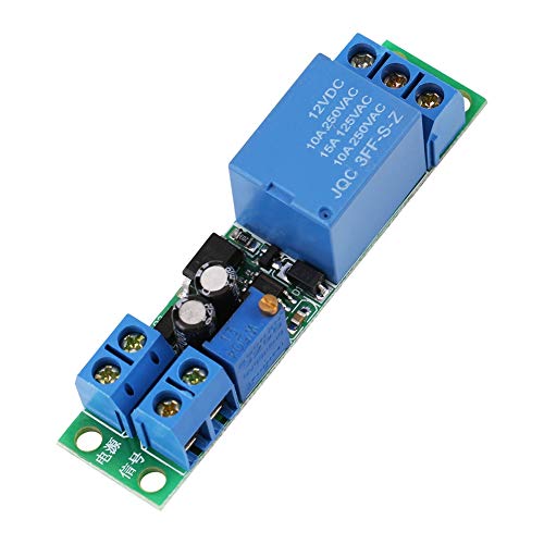 Relaismodul, DC 12V Einstellbares Signal 0 bis 25 Sekunden, Relaismodul für Trigger Ausschaltverzögerungs Timer Schalter, für Autolampenverzögerung Intelligentes Zuhause von Fafeicy