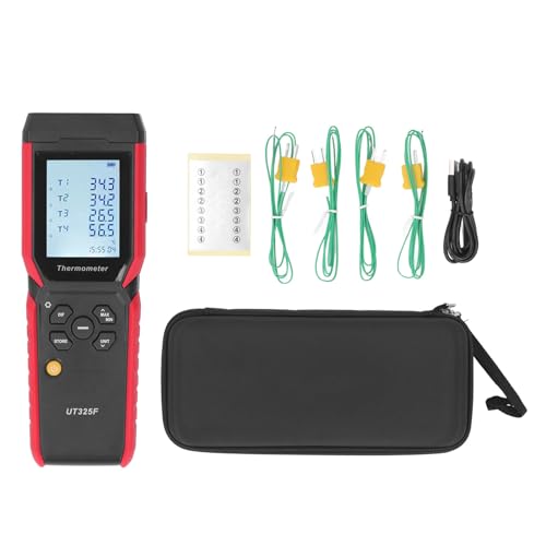 Thermoelement -Thermometer, 4 Kanalkontakt -Thermometer mit Vier Typ -K -Thermoelementen, Datenprotokollierungsfunktionen, ABS -Material, AAA -Batterie X 3 Thermoelement -Thermometer, 4 Kanalkontakt -Thermometer mit Vier Typ -K -Thermoelementen, Datenprotokollierungsfunktionen, ABS -Material, AAA -Batterie X 3 von Fafeicy