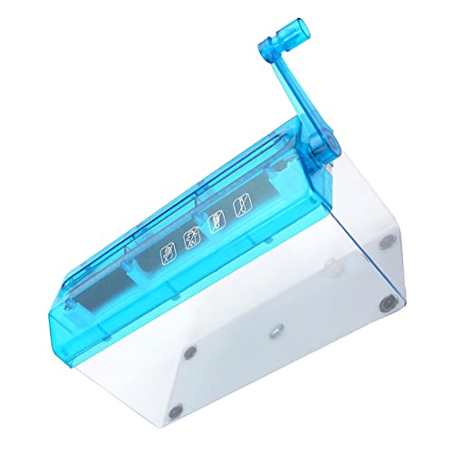 Transparent Manual Manual Machine Shredder A4 Schneidemaschine für Schreibtisch, Klasse, Haus - Kunststoff Langlebig (Blue) von Fafeicy