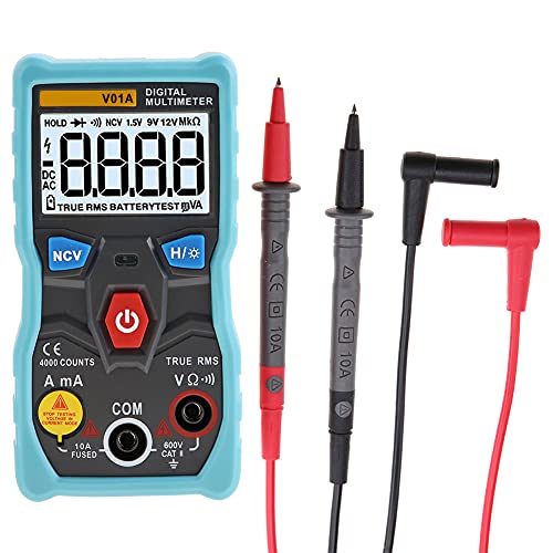 V01A True RMS -Multimeter für eine Genaue Stromspannungsmessung mit Backlight & Taschenlampe, Multifunktionstester für Elektriker und -Enthusiasten (BLUE) von Fafeicy