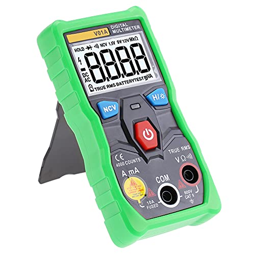 V01A True RMS -Multimeter für eine Genaue Stromspannungsmessung mit Backlight & Taschenlampe, Multifunktionstester für Elektriker und -Enthusiasten (GREEN) von Fafeicy