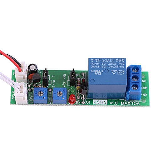 Verzögerungs-Ein/Aus-Schaltmodul, DC 5 V 12 V 24 V, Einstellbare Endloszyklusverzögerung, Zeitrelais, EIN-Aus-Schalter, Schleifenmodul, Zeitschalter, Zeitschalter (DC 12V 0-120 Minuten einstellbar) von Fafeicy