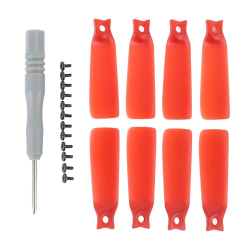 Fafeims 8PCS -Drohnen -Propeller Niedrige Rauschen, Leichte Propellerblätter für Flip -Drohne mit Schraubendreher (Rot) von Fafeims