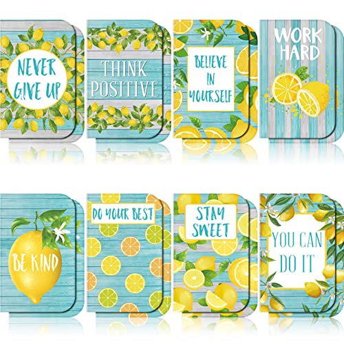 Fainne 16 Stück Mini Notizbücher Zitrone Tasche Notizblöcke Inspirierende Notizblöcke Klein Motivational Journal Notizbuch Zitrone Zest Unterrichtsplaner für Schulbedarf, 8 Stile (3,2 x 5 Zoll) von Fainne