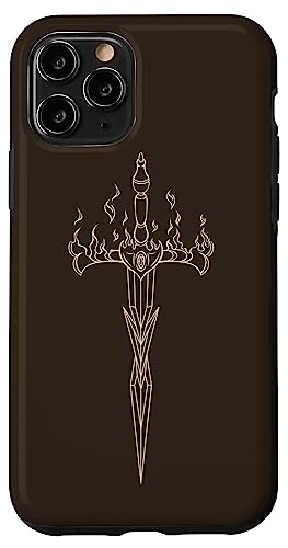 Brennendes Schwert in Flammen Emo E-Girl Boy Alt Trad Mall Y2K Goth Hülle für iPhone 11 Pro von Fairy Grunge Fairycore Clothes for Women and Men