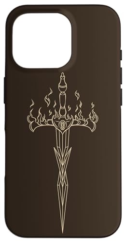 Brennendes Schwert in Flammen Emo E-Girl Boy Alt Trad Mall Y2K Goth Hülle für iPhone 16 Pro von Fairy Grunge Fairycore Clothes for Women and Men