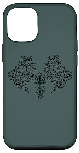 Burning Cross Biblically Wings in Flame Alt Emo Goth Egirl Hülle für iPhone 12/12 Pro von Fairy Grunge Fairycore Clothes for Women and Men