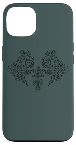 Burning Cross Biblically Wings in Flame Alt Emo Goth Egirl Hülle für iPhone 13 von Fairy Grunge Fairycore Clothes for Women and Men