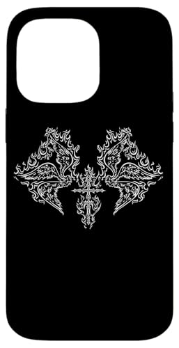 Burning Cross Biblically Wings in Flame Emo Alt Goth Egirl Hülle für iPhone 14 Pro Max von Fairy Grunge Fairycore Clothes for Women and Men