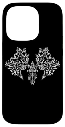 Burning Cross Biblically Wings in Flame Emo Alt Goth Egirl Hülle für iPhone 14 Pro von Fairy Grunge Fairycore Clothes for Women and Men