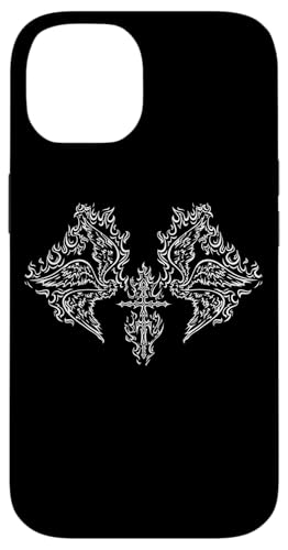 Burning Cross Biblically Wings in Flame Emo Alt Goth Egirl Hülle für iPhone 14 von Fairy Grunge Fairycore Clothes for Women and Men