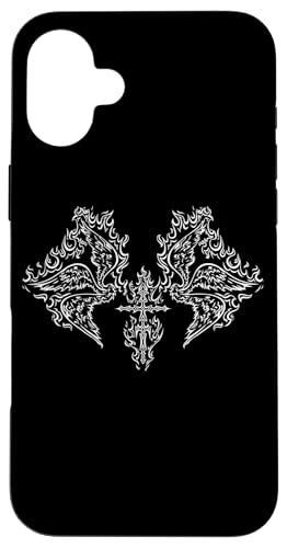 Burning Cross Biblically Wings in Flame Emo Alt Goth Egirl Hülle für iPhone 16 Plus von Fairy Grunge Fairycore Clothes for Women and Men