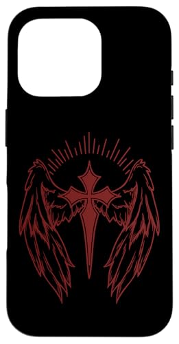 Gothic Kreuz und Flügel Gothic Egirl Eboy Y2K Emo Alt Hülle für iPhone 16 Pro von Fairy Grunge Fairycore Clothes for Women and Men
