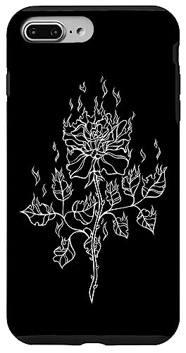 Rose brennt in Flammen Emo Alt E-Girl Boy Trad Mall Y2K Goth Hülle für iPhone 7 Plus/8 Plus von Fairy Grunge Fairycore Clothes for Women and Men