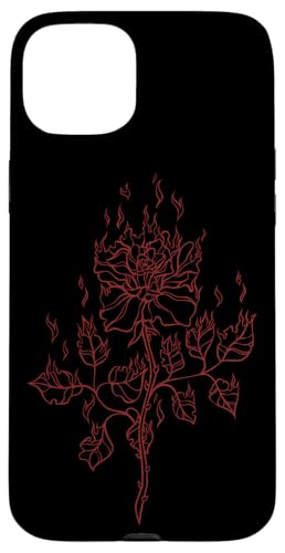 Rose brennt in Flammen Emo E-Girl Boy Y2K Alt Trad Mall Goth Hülle für iPhone 15 Plus von Fairy Grunge Fairycore Clothes for Women and Men