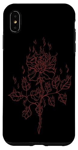 Rose brennt in Flammen Emo E-Girl Boy Y2K Alt Trad Mall Goth Hülle für iPhone XS Max von Fairy Grunge Fairycore Clothes for Women and Men
