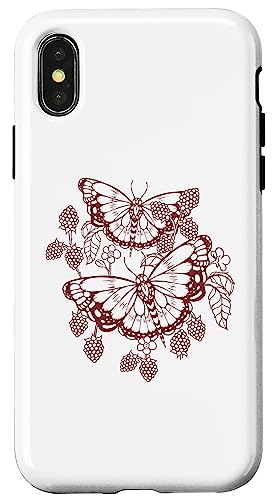 Schmetterlinge Brombeeren Alt Emo Eboy Egirl Goth Cottagecore Hülle für iPhone X/XS von Fairy Grunge Fairycore Clothes for Women and Men
