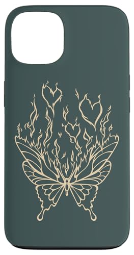 Y2K E-Girl Academia Burning Butterfly Heart Flame Dark Fairy Hülle für iPhone 13 von Fairy Grunge Fairycore Clothes for Women and Men