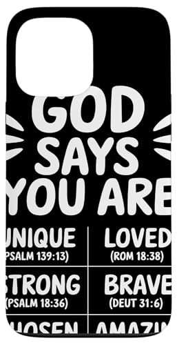 God Says You Are Christian Bibelvers Inspirierend Hülle für iPhone 13 Pro Max von Faith-Based Inspirational Quotes for Men & Women