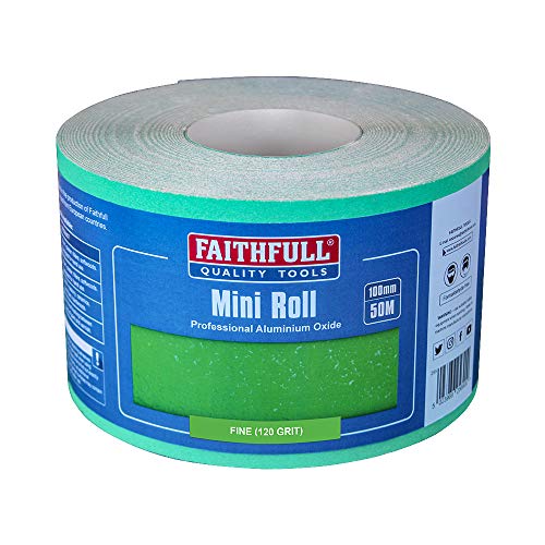 Faithfull FAIAR100120G Schleifpapier-Rolle, fein (Körnung 120), 100 mm x 50 m, 120 g, Grün von Faithfull