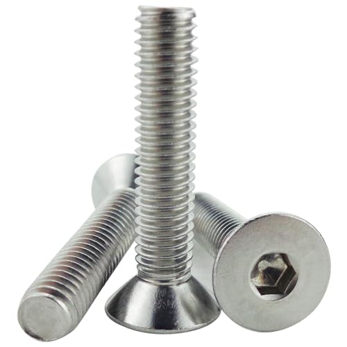 Fajoeda 20 Stück Senkkopfschrauben M6 edelstahl, M6 x 30mm Senkschraube mit Innensechskant Vollgewinde A2 -V2A Senkschraube Edelstahlschrauben Flachkopfschrauben Schrauben von Fajoeda