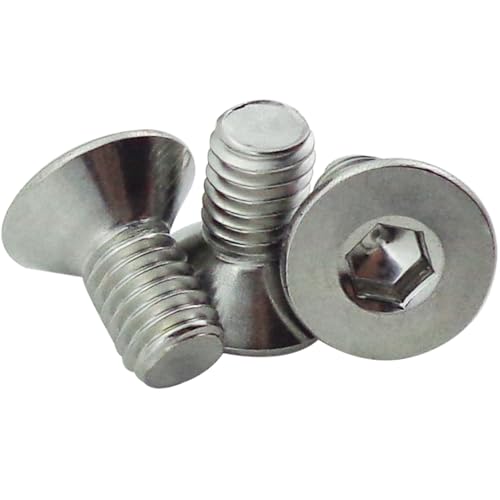Fajoeda M6 x 12mm Senkkopfschrauben mit Innensechskant Schrauben, 30 Stück Senkkopfschrauben M6 edelstahl Vollgewinde A2 -V2A Senkschraube Edelstahlschrauben von Fajoeda