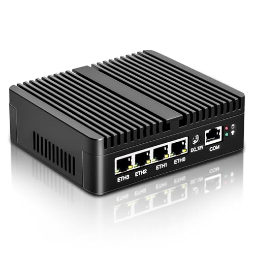 FakestarPC Micro-Gerät – Pare – Ampel N5105,4X i226 – V 2,5 G ohne Lüfter, Mini-PC ohne Ram ohne Nvme, HDMI, DP, RJ45 COM, 4 x USB Gigabit Ethernet AES – oder VPN-Router openwrt Barebone von FakestarPC