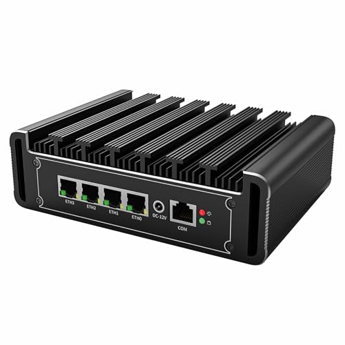 Firewall Micro Device N100 (4c / 4T, bis zu 3,4 GHz), höhere Version 4 x i226 – V 2,5 G Mini-PC ohne Lüfter, 4 x USB, 1 x HDMI, 1 x DP 1 x RJ45 com, Mini-Industrie-PC PF Sense PVE esxi von FakestarPC