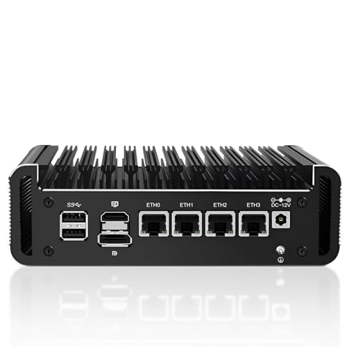 Solid Firewall Industrial Mini PC Inṭel Core 3-N355(8C/8T) DDR5 2xNVMe 4xi226-V 2.5G Fanless Soft Router Proxmox Host Server von FakestarPC