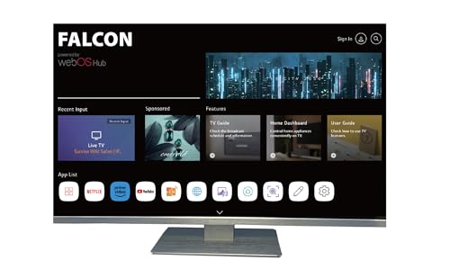 Falcon 22 Zoll Full HD LED Fernseher LG WebOS SMART WiFi Camping Wohnmobil 12V/24V,DVD Player, Bluetooth, HDMI, USB, Paramount Plus, Magenta, Netflix, Prime Video, Disney Plus, DAZN, IPTV Streaming von FALCON WORLD CLASS TECHNOLOGY