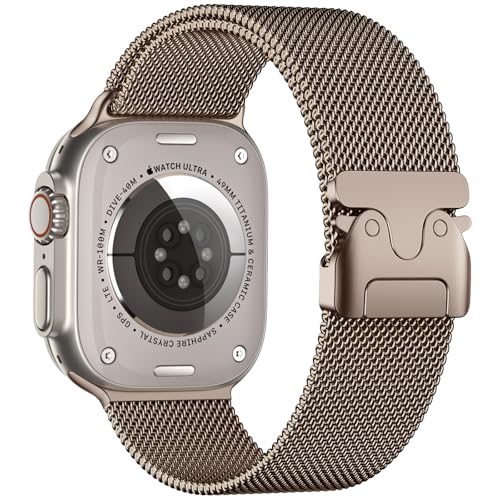 Faliogo Armband Kompatibel mit Apple Watch Ultra 2/Ultra, Edelstahl Loop Band mit Fallschirm-Schnalle für Apple Watch Series 10 46 mm, Series 9/8/7 45 mm, SE2/SE/6/5/4 44 mm, 3/2/1 42 mm, Rose Gold Faliogo Armband Kompatibel mit Apple Watch Ultra 2/Ultra, Edelstahl Loop Band mit Fallschirm-Schnalle für Apple Watch Series 10 46 mm, Series 9/8/7 45 mm, SE2/SE/6/5/4 44 mm, 3/2/1 42 mm, Rose Gold von Faliogo