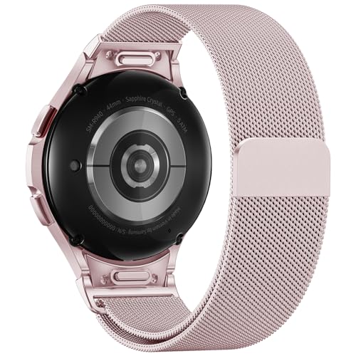 Faliogo Ein Klick Metall Armband Kompatibel mit Samsung Galaxy Watch 6 Armband 40mm 44mm, Galaxy Watch 7 4 5 Armband, Keine Lücke Edelstahl Ersatzarmband für Watch 5 Pro/Watch 6 4 Classic, Rosa Faliogo Ein Klick Metall Armband Kompatibel mit Samsung Galaxy Watch 6 Armband 40mm 44mm, Galaxy Watch 7 4 5 Armband, Keine Lücke Edelstahl Ersatzarmband für Watch 5 Pro/Watch 6 4 Classic, Rosa von Faliogo