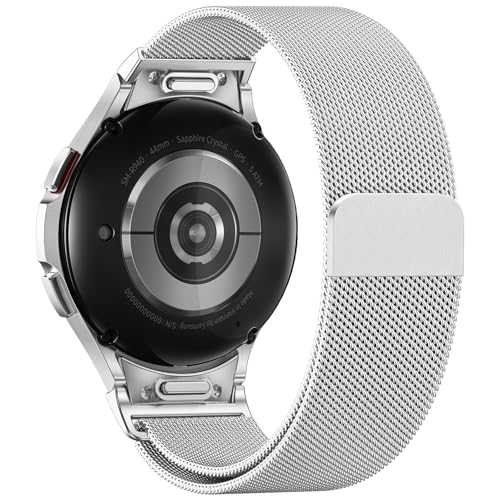 Faliogo Ein Klick Metall Armband Kompatibel mit Samsung Galaxy Watch 6 Armband 40mm 44mm, Galaxy Watch 7 4 5 Armband, Keine Lücke Edelstahl Ersatzarmband für Watch 5 Pro/Watch 6 4 Classic, Silber Faliogo Ein Klick Metall Armband Kompatibel mit Samsung Galaxy Watch 6 Armband 40mm 44mm, Galaxy Watch 7 4 5 Armband, Keine Lücke Edelstahl Ersatzarmband für Watch 5 Pro/Watch 6 4 Classic, Silber von Faliogo