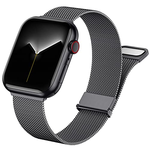 Faliogo Metall Armband Kompatibel mit Apple Watch Armband 38mm 40mm 41mm, Edelstahl Magnetische Ersatzbänder für Apple Watch SE/iWatch Series 9 Series 8 7 6 5 4 3 2 1, 38/40/41mm, Weltraum Grau von Faliogo