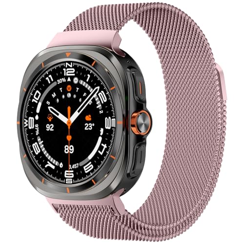 Faliogo Metall Armband Kompatibel mit Samsung Galaxy Watch Ultra Armband 47mm für Herren Damen, Edelstahl Magnetisch Mesh band für Galaxy Watch Ultra Armband, RosaPink Faliogo Metall Armband Kompatibel mit Samsung Galaxy Watch Ultra Armband 47mm für Herren Damen, Edelstahl Magnetisch Mesh band für Galaxy Watch Ultra Armband, RosaPink von Faliogo