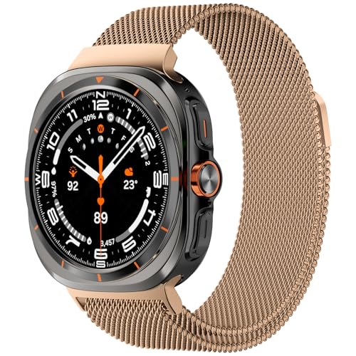 Faliogo Metall Armband Kompatibel mit Samsung Galaxy Watch Ultra Armband 47mm für Herren Damen, Edelstahl Magnetisch Mesh band für Galaxy Watch Ultra Armband, RoyalGold Faliogo Metall Armband Kompatibel mit Samsung Galaxy Watch Ultra Armband 47mm für Herren Damen, Edelstahl Magnetisch Mesh band für Galaxy Watch Ultra Armband, RoyalGold von Faliogo