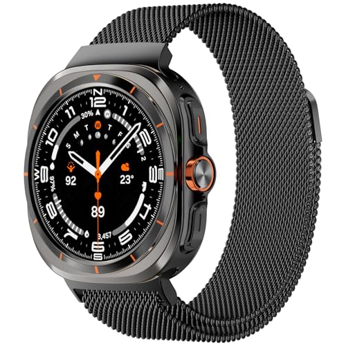 Faliogo Metall Armband Kompatibel mit Samsung Galaxy Watch Ultra Armband 47mm für Herren Damen, Edelstahl Magnetisch Mesh band für Galaxy Watch Ultra Armband, Schwarz Faliogo Metall Armband Kompatibel mit Samsung Galaxy Watch Ultra Armband 47mm für Herren Damen, Edelstahl Magnetisch Mesh band für Galaxy Watch Ultra Armband, Schwarz von Faliogo