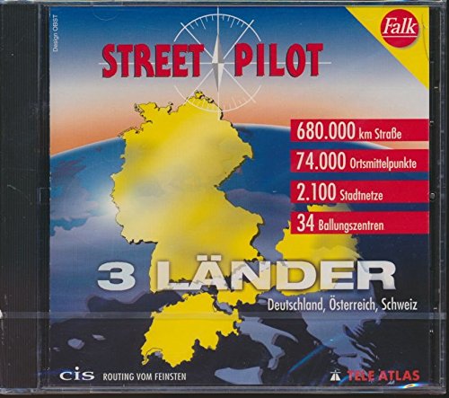 Falkplan Street Pilot. 3 Länder. CD- ROM für Windows NT 4.0/95 von Falk Verlag