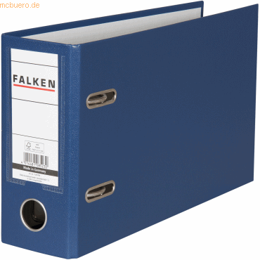 10 x Falken Ordner A5 quer PP 80mm blau von Falken