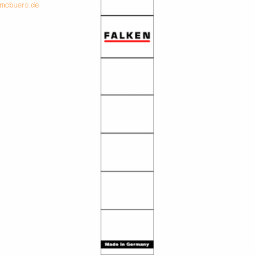 Falken Ordnerrückenschilder 36x190mm selbstklebend weiß VE=10 Stück von Falken