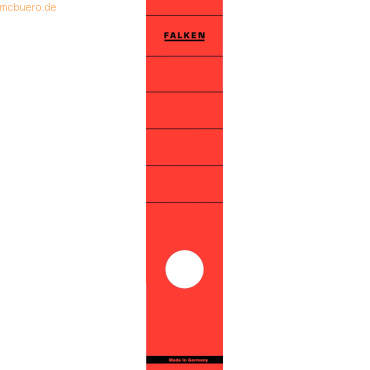 Falken Ordnerrückenschilder selbstklebend 60x290mm VE=10 Stück rot von Falken