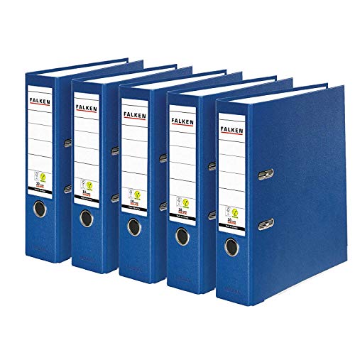 Original Falken PP-Color Kunststoff-Ordner. Made in Germany. 8 cm breit DIN A4 (5x breit, blau) von FALKEN